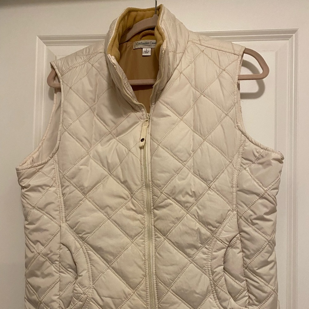 Coldwater Creek Cream Quilted Vest